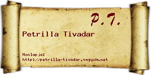 Petrilla Tivadar névjegykártya