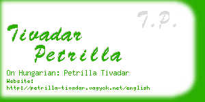 tivadar petrilla business card